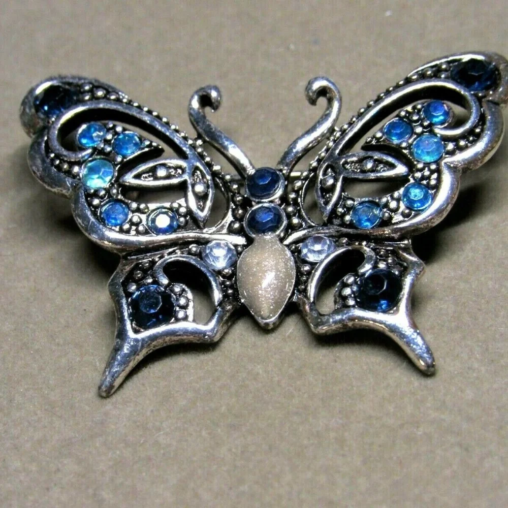 Butterfly Pin Mixed Colors Rhinestone - Picture 5 of 8
